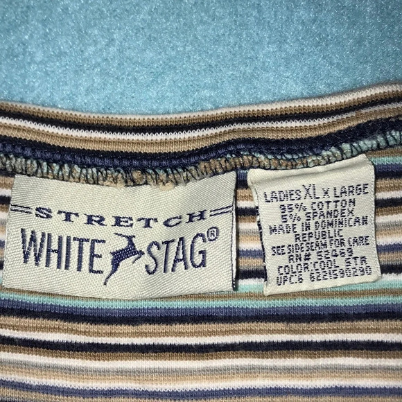 WHITE STAG stretch striped v-neck tank top size XL - Picture 4 of 4